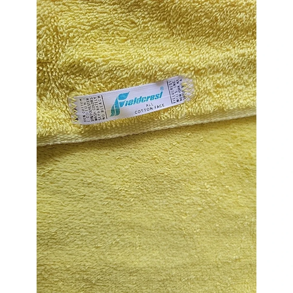 Vintage Fieldcrest Bath And Hand Towel Bright Yellow MADE In USA